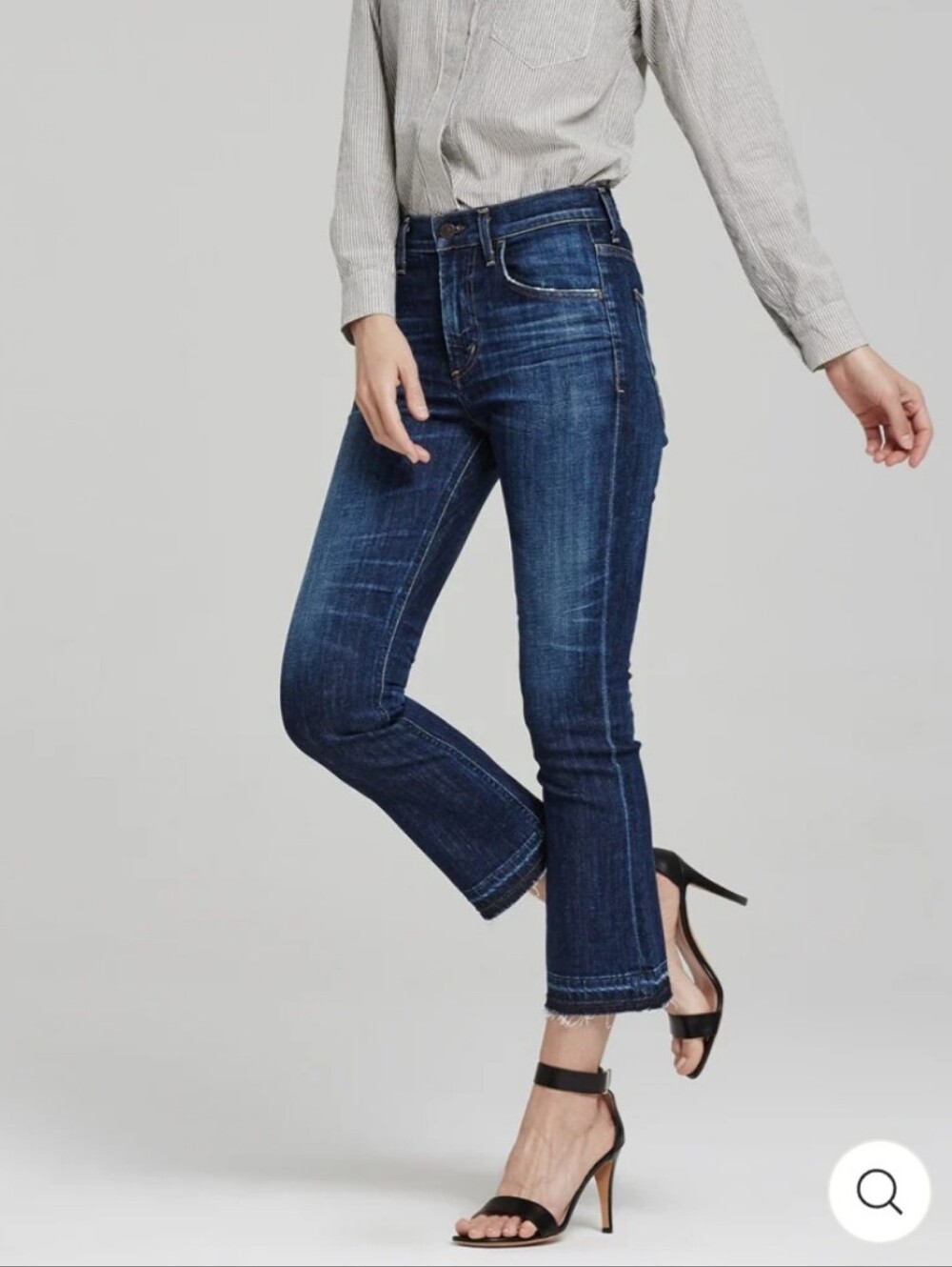 Citizens of Humanity Y2K Designer Mid Rise Med Wash Drew Crop Flare Size 27